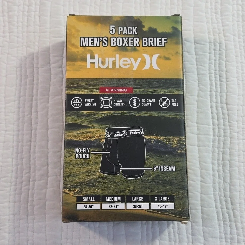 Hurley 5-Pack Men's Boxer Briefs Size M (32-34) 6